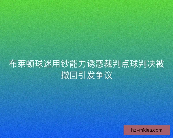 布莱顿球迷用钞能力诱惑裁判点球判决被撤回引发争议